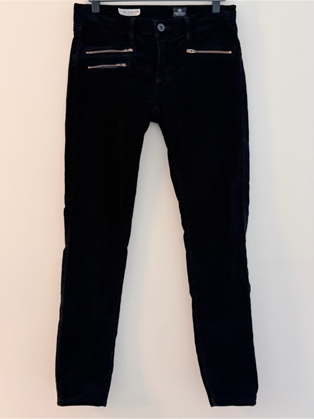 AG Adriano Goldschmeid The Moto Stevie Ankle Corduroy Midrise Slim Straight 27